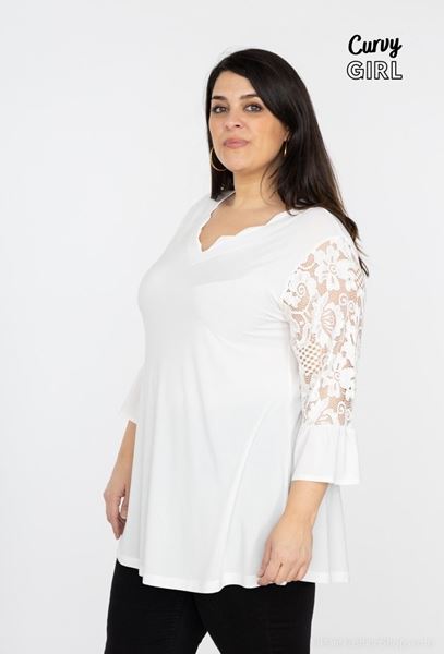 Picture of PLUS SIZE TOP WITH LACE SLEEVE